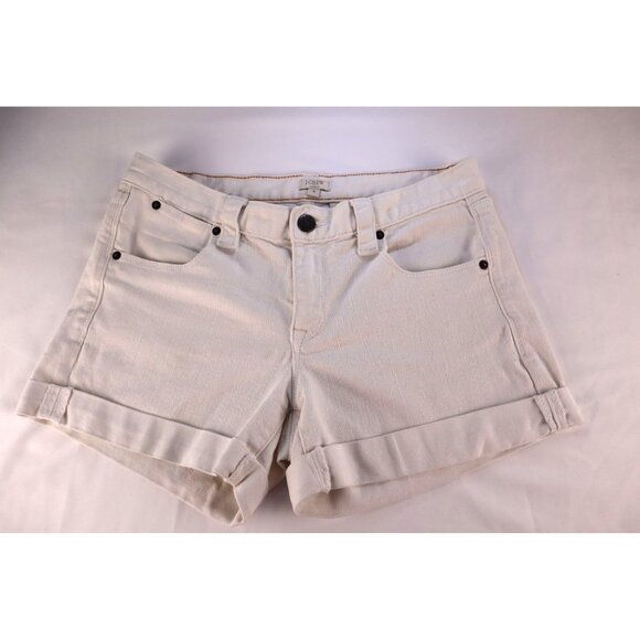 J.Crew by Stretch Denim Shorts ‎  Spandex Blend Off-White Color Size 4 - Picture 5 of 12